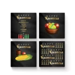 Kwanzaa Gold | Square Tile Coasters