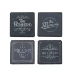 Unique Family Name Engraving | Slate Coaster Set