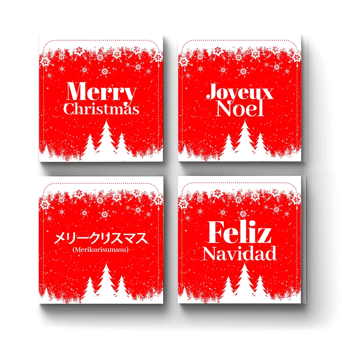 Ceramic-Square-Coasters-Christmas-Wishes-in-Different-Languages Christmas Languages | Square Tile Coasters - Image 1