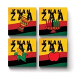 Kwanzaa Doodle | Square Tile Coasters