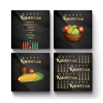 Kwanzaa Celebration Series - Gold | Ceramic Coaster Set