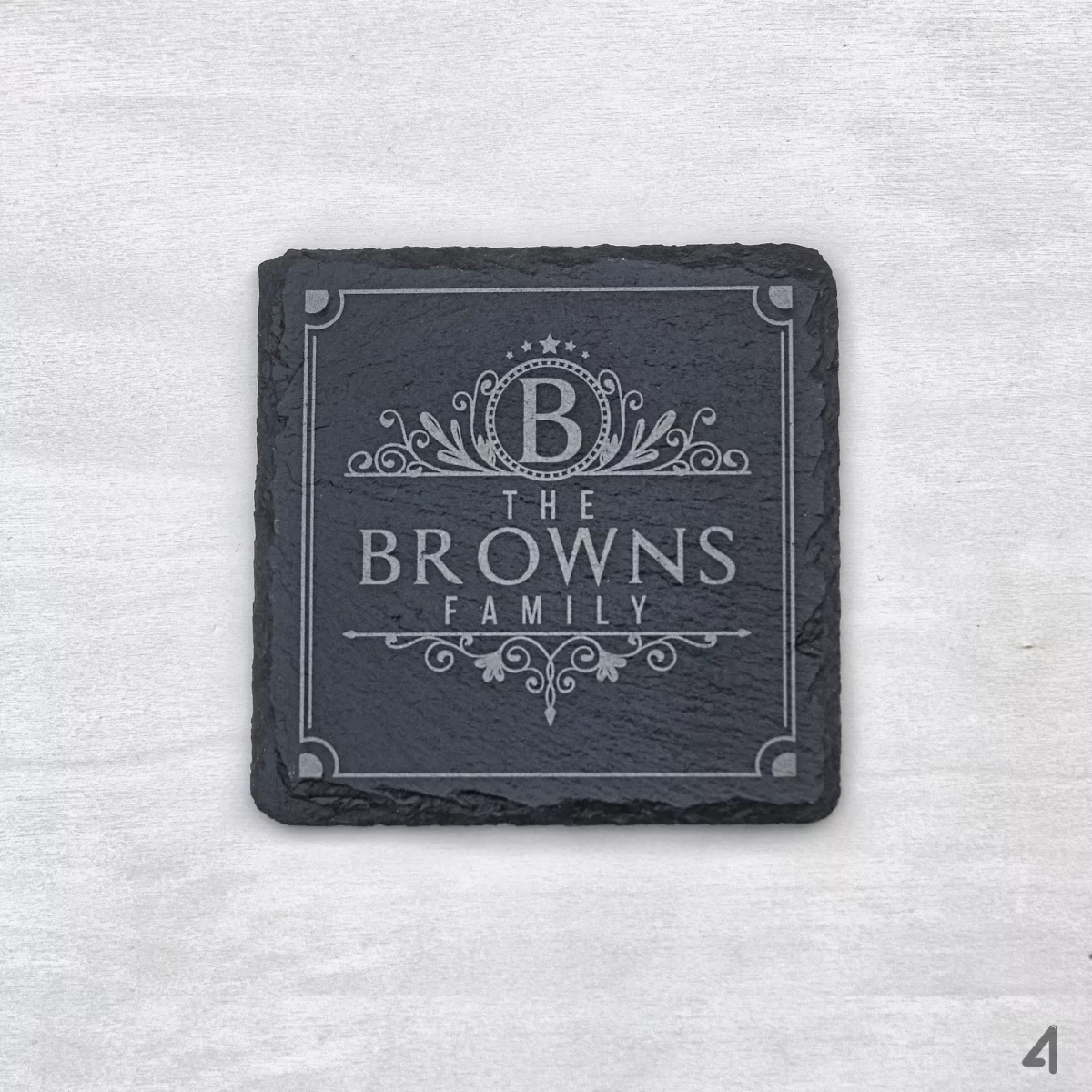 Unique Family Name Engraving | Slate Coaster Set - Image 4