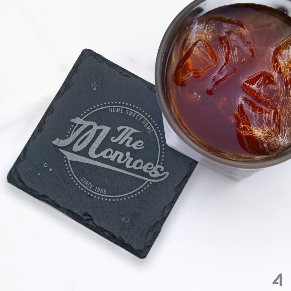 Unique Family Name Engraving | Slate Coaster Set - Image 5