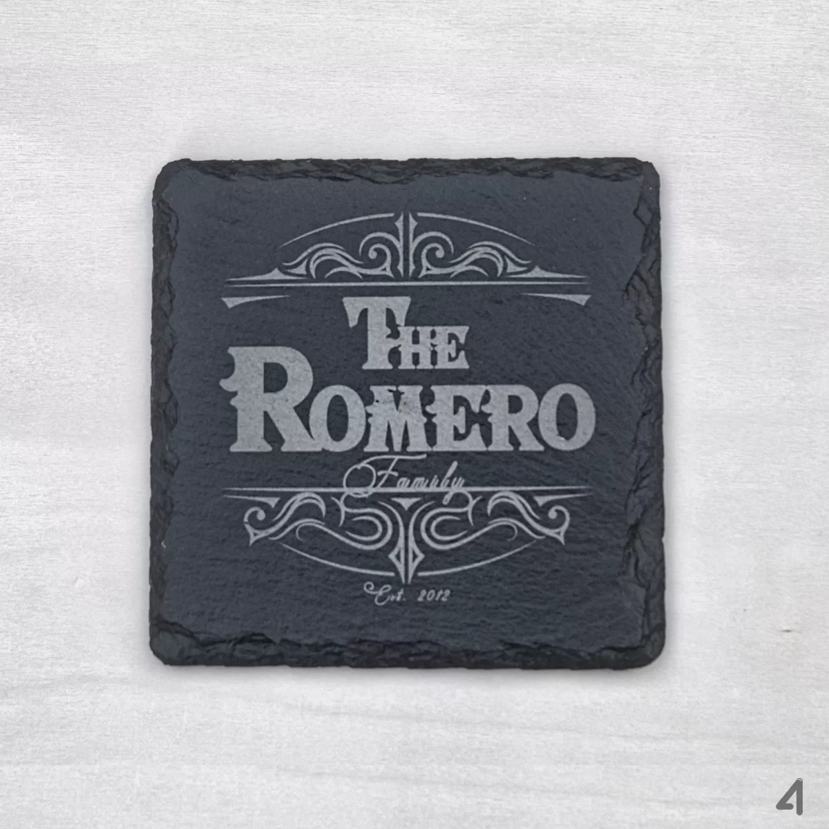 Unique Family Name Engraving | Slate Coaster Set - Image 2