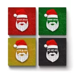 Santa's Joyful Face | Square Tile Coasters