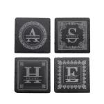 Custom Monogram Letter | Slate Coaster Set
