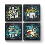 Tea Set | Square Tile Coasters