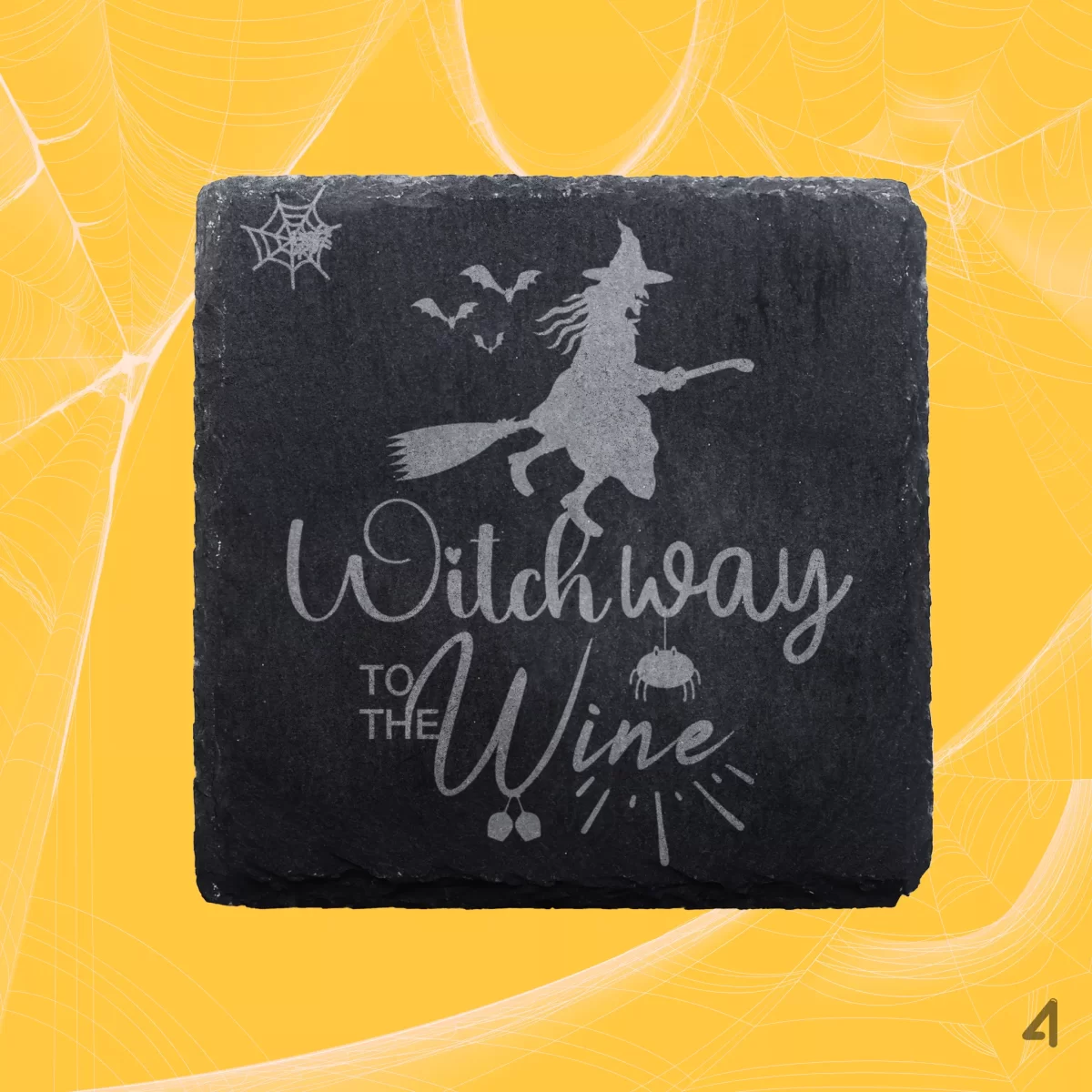 Halloween Witch Funny Sayings | Slate Coaster Set - Image 4