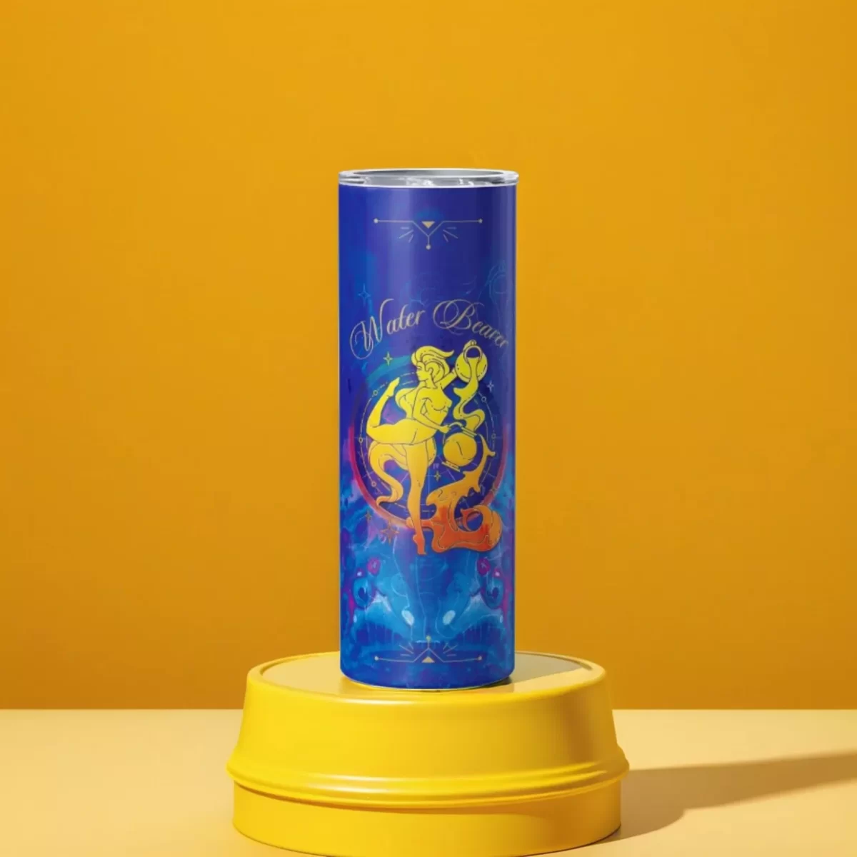 Zodiac Signs - Blue & Yellow | 20oz Skinny Tumbler - Image 4