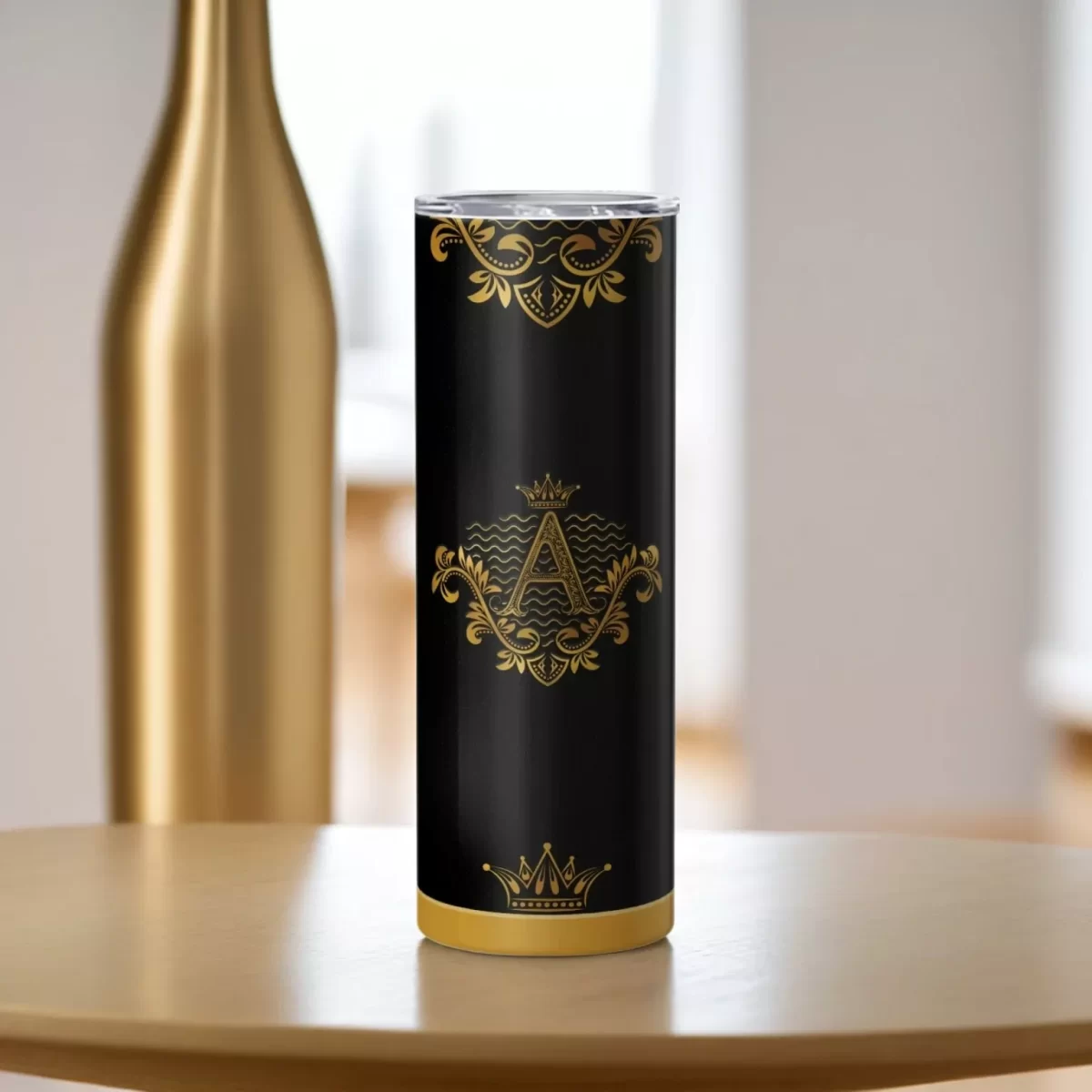 Majestic Gold Letters - A | 20oz Skinny Tumbler - Image 4