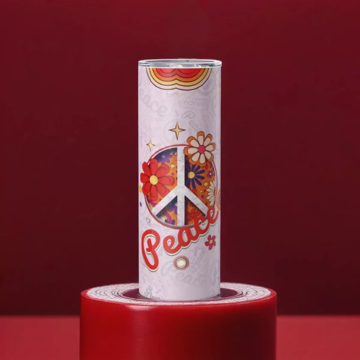 Peace Sign - A | 20oz Skinny Tumbler - Image 4