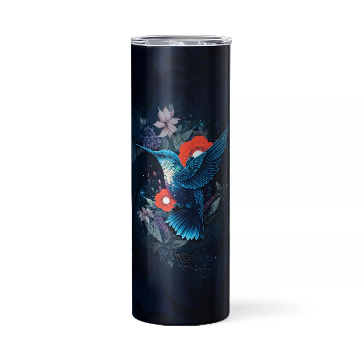 20oz-Skinny-Tumbler-Hummingbird-A-Sky Hummingbird Series | 20oz Skinny Tumbler - Image 1