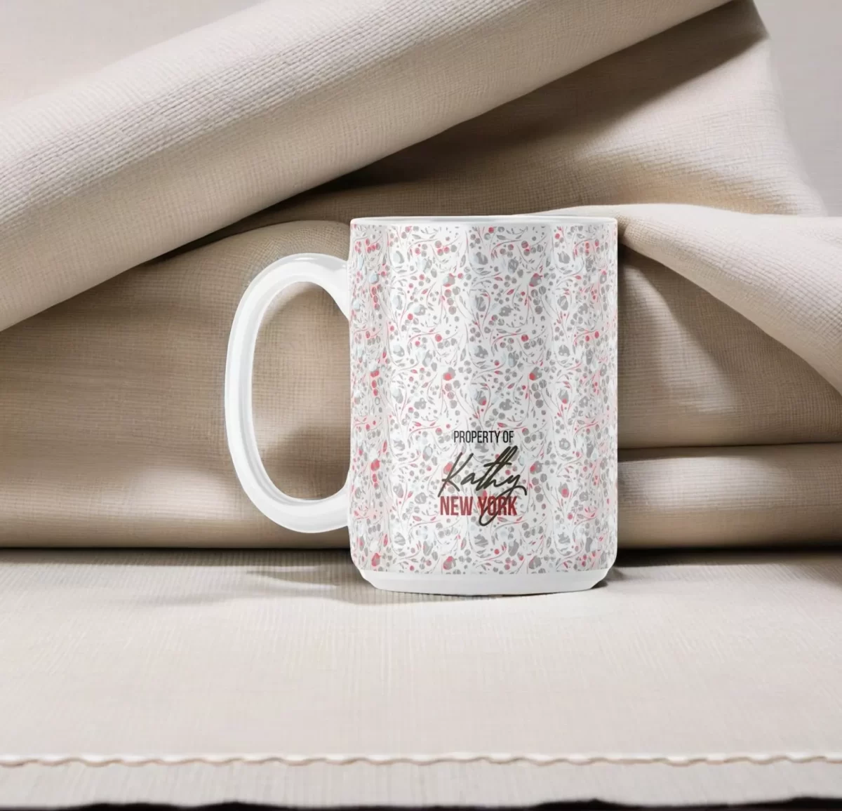 Lovely Floral Pattern | 15oz Ceramic Mug - Image 2