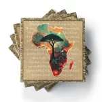 Africa - The Artistic Map v.1 | Square Tile Coasters