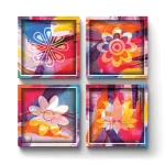 Abstract Painting | Square Tile Coasters