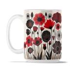 High Contrast Organic Flowers | 15oz Ceramic Mug