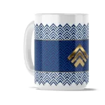 Blue-Gold Geometric Pattern | 15oz Ceramic Mug