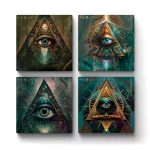 Elluminatus - The Eye | Square Tile Coasters