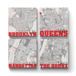 New York Map v.1 | Square Tile Coasters