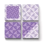 Purple Geometry Pattern | Square Tile Coasters
