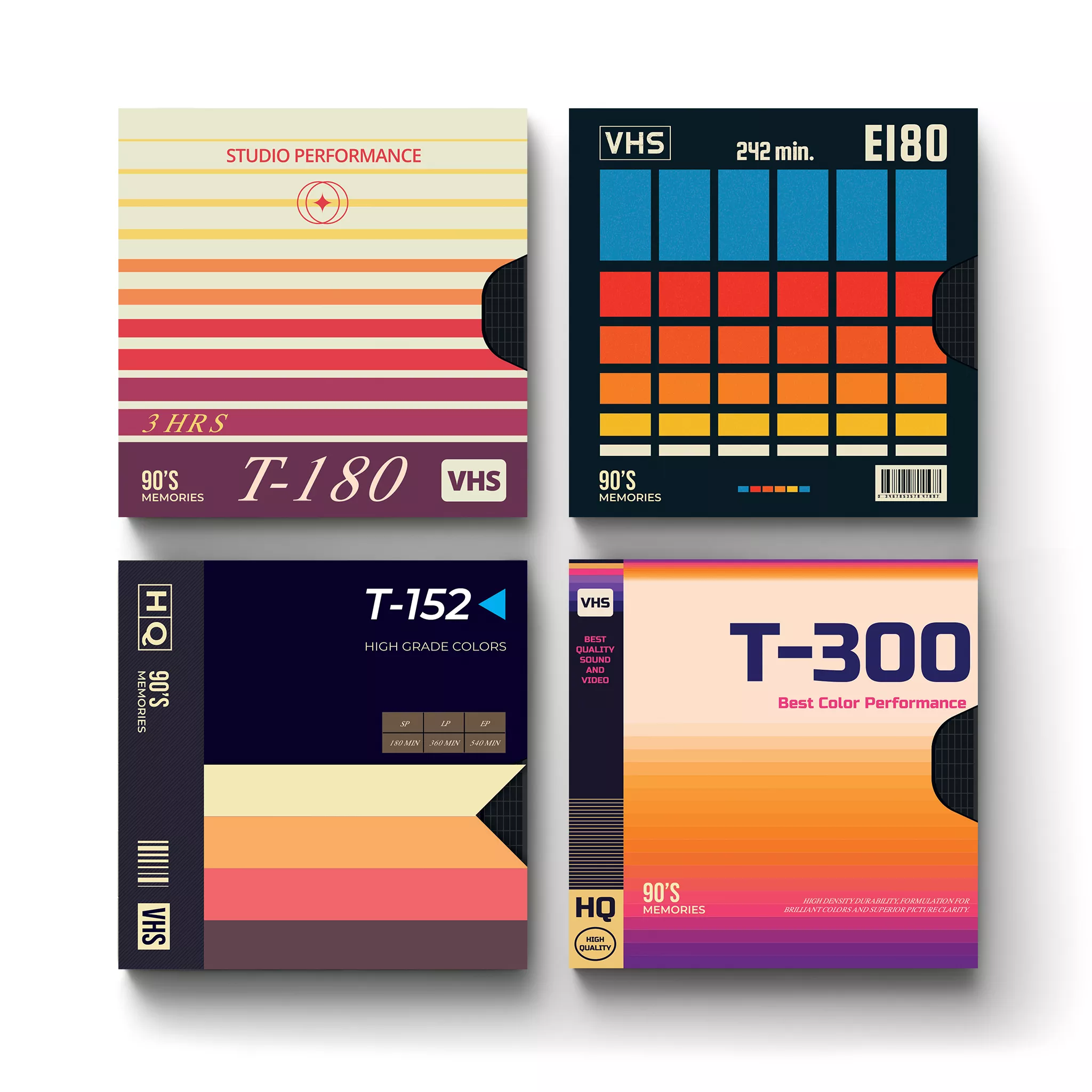 Square Ceramic-Coaster-VHS-Covers-Style-1-Square-Ceramic-Tile-Coasters-No4mat VHS Covers | Square Tile Coasters - Image 1