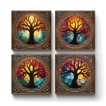 Stained Glass | Square Tile Coasters