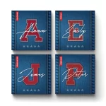 Varsity College Letters v.1 | Square Tile Coasters