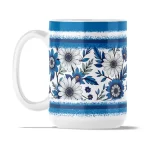 White & Blue Daisies | 15oz Ceramic Mug