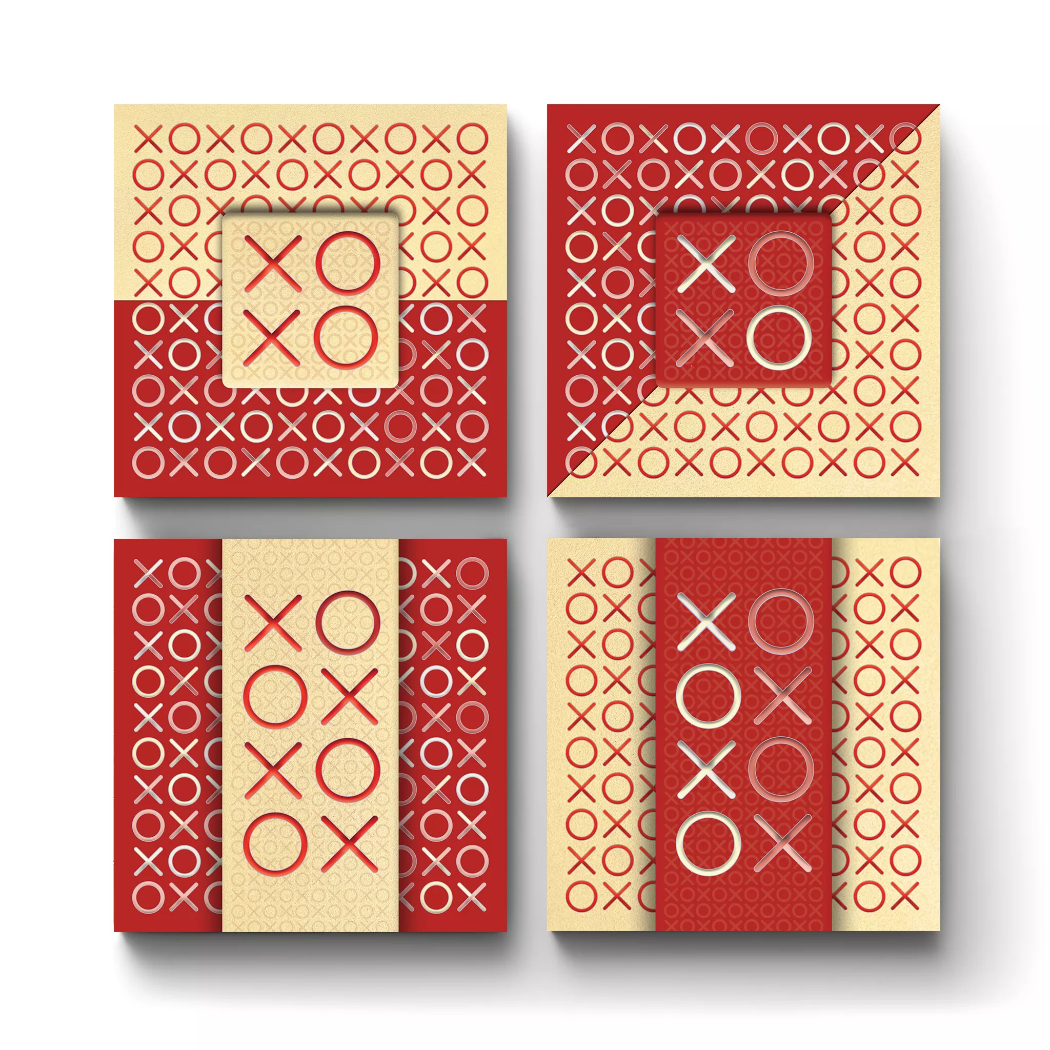 XOXO-Design A-Square-Ceramic-Tile-Coasters-No4mat XOXO | Square Tile Coasters - Image 1