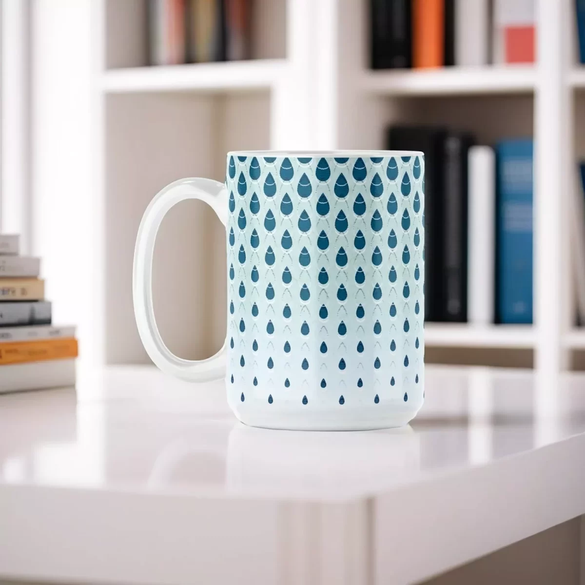 Droplets Pattern | 15oz Ceramic Mug - Image 2