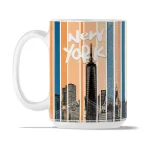 NYC in Colored Stripes | 15oz Ceramic Mug