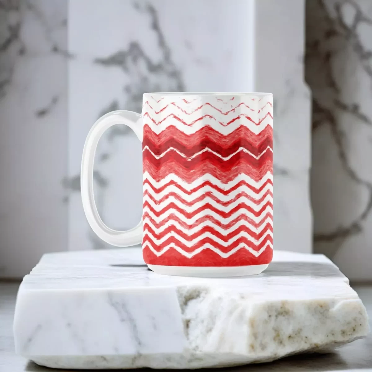 RED Waves | 15oz Ceramic Mug - Image 4
