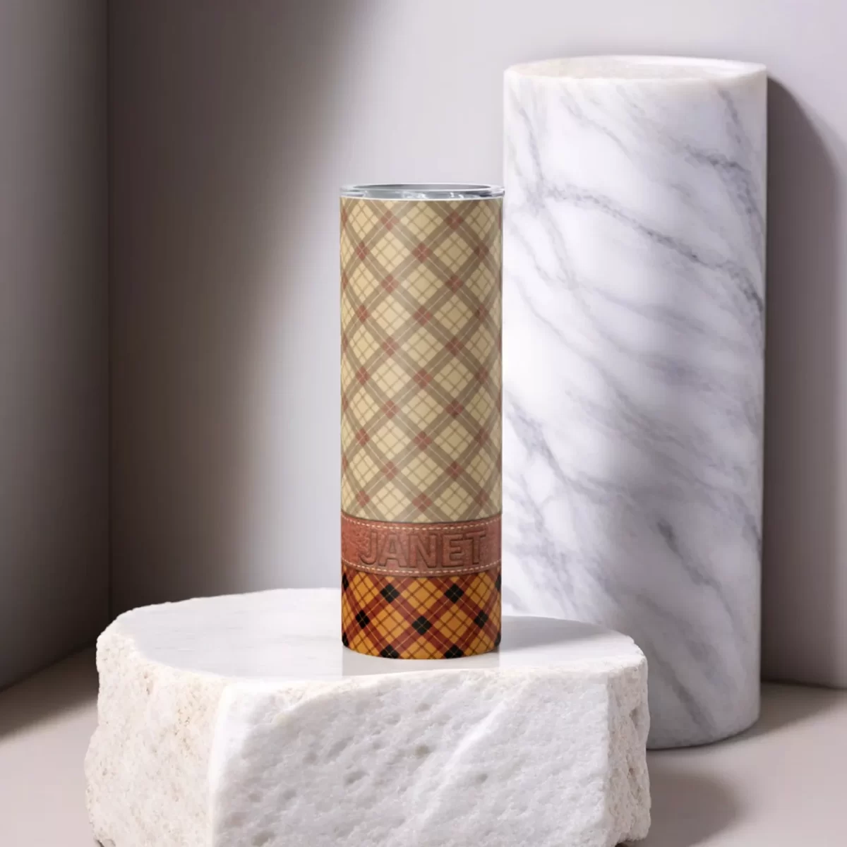 Double Plaid (Custom) | 20oz Skinny Tumbler - Image 4