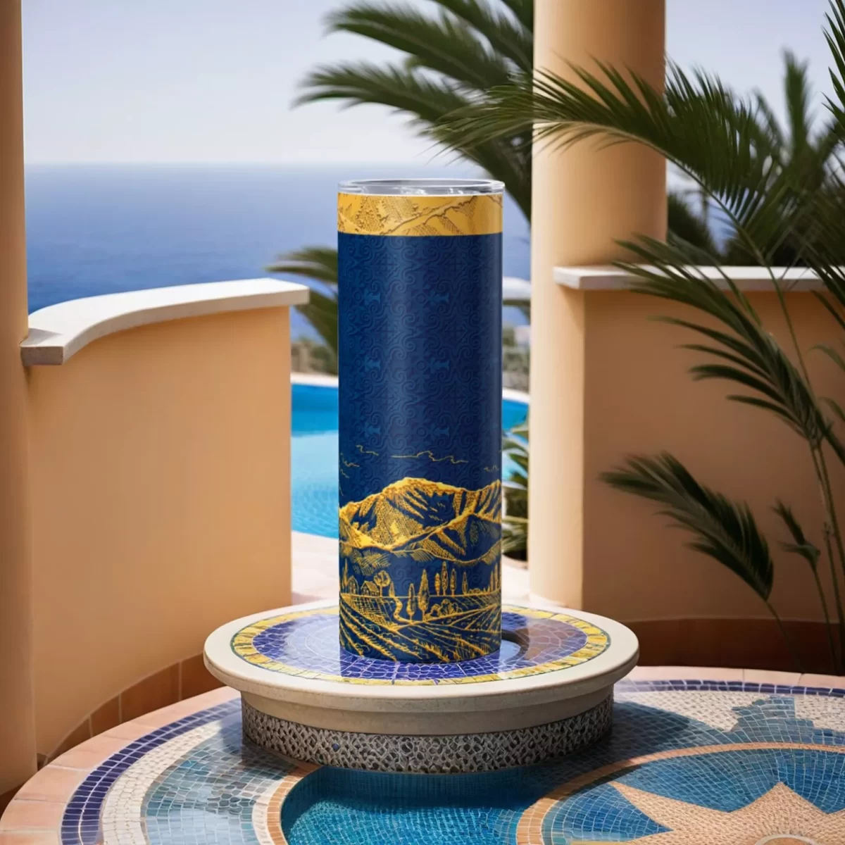 Gold Embossed Landscape | 20oz Skinny Tumbler - Image 3