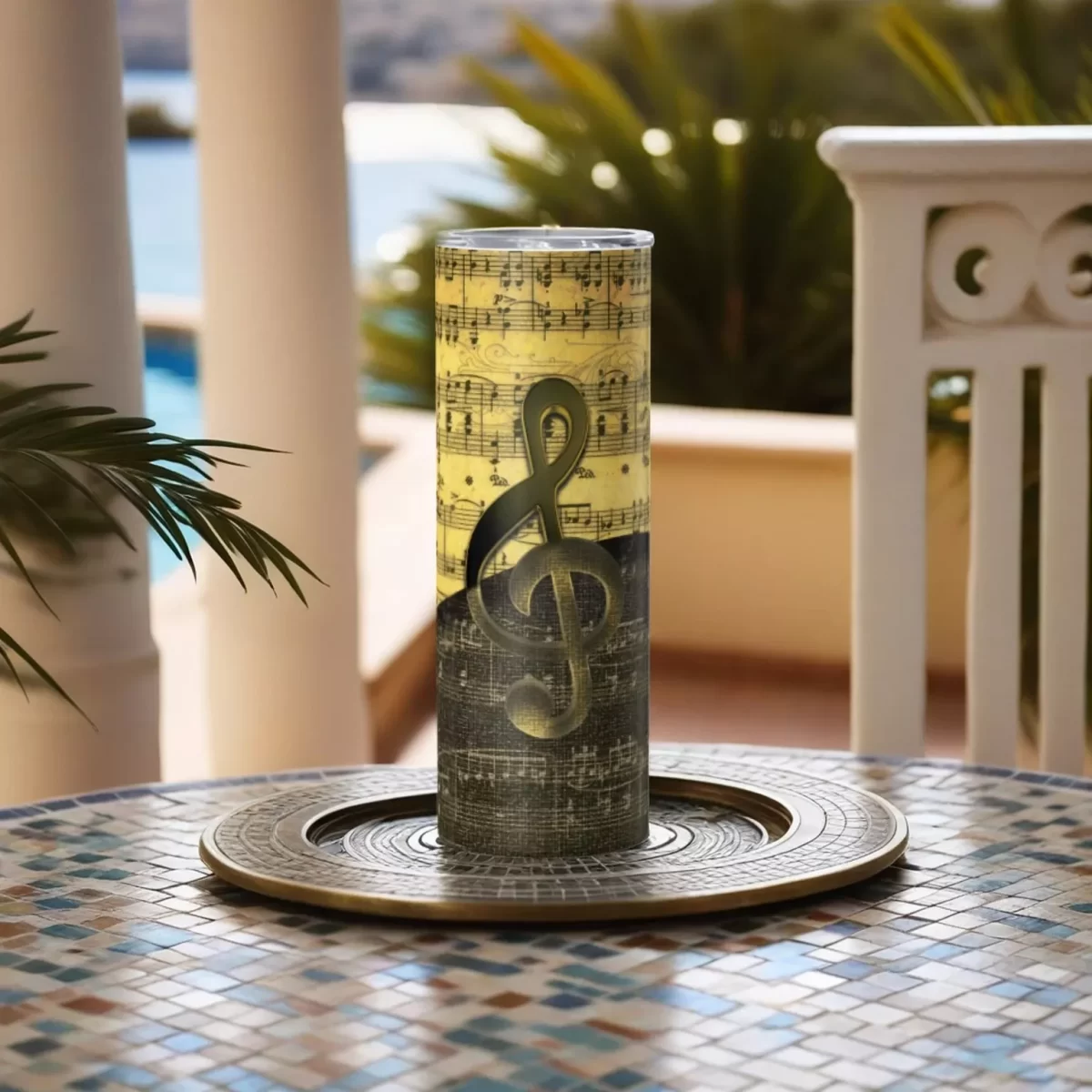 Musical Notes - Treble Clef | 20oz Skinny Tumbler - Image 4
