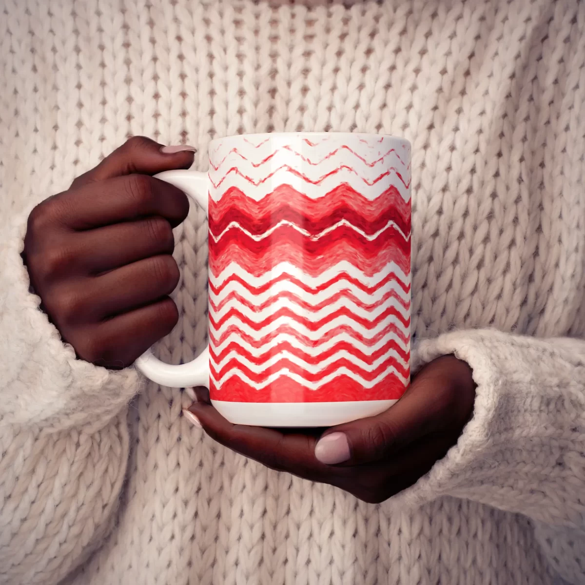 RED Waves | 15oz Ceramic Mug - Image 3