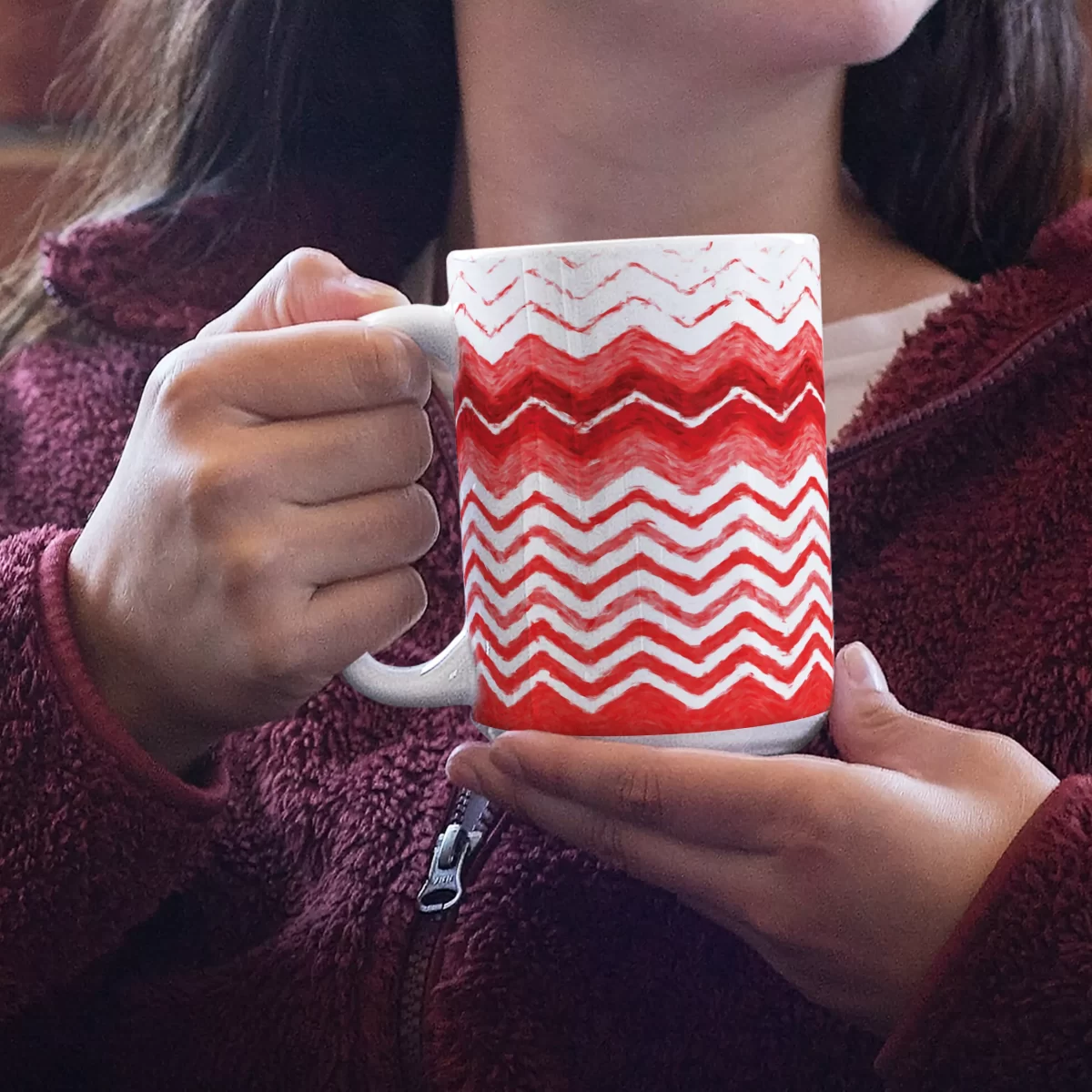 RED Waves | 15oz Ceramic Mug - Image 2