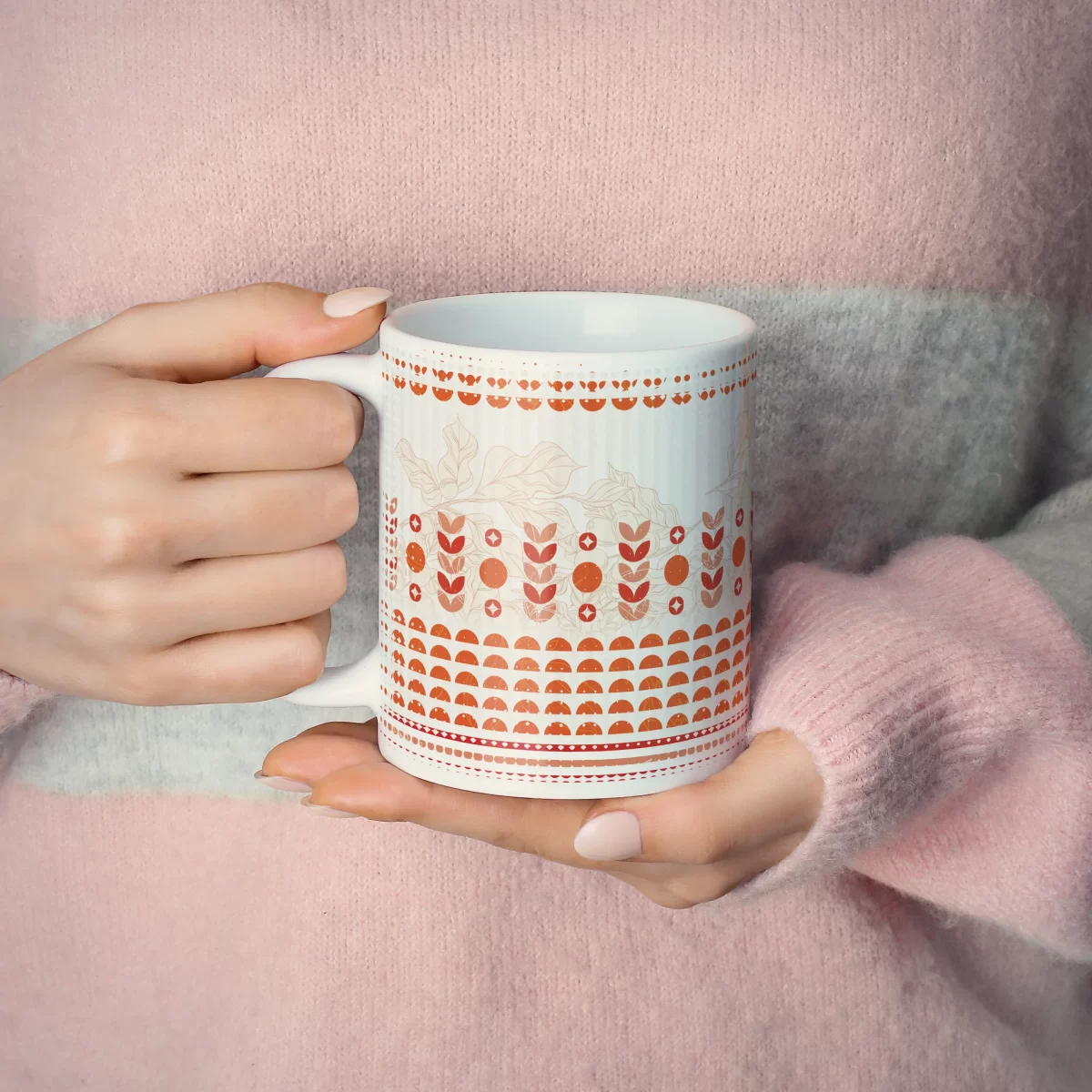 Shapes & Leaves | 11oz Ceramic Mug - Image 3