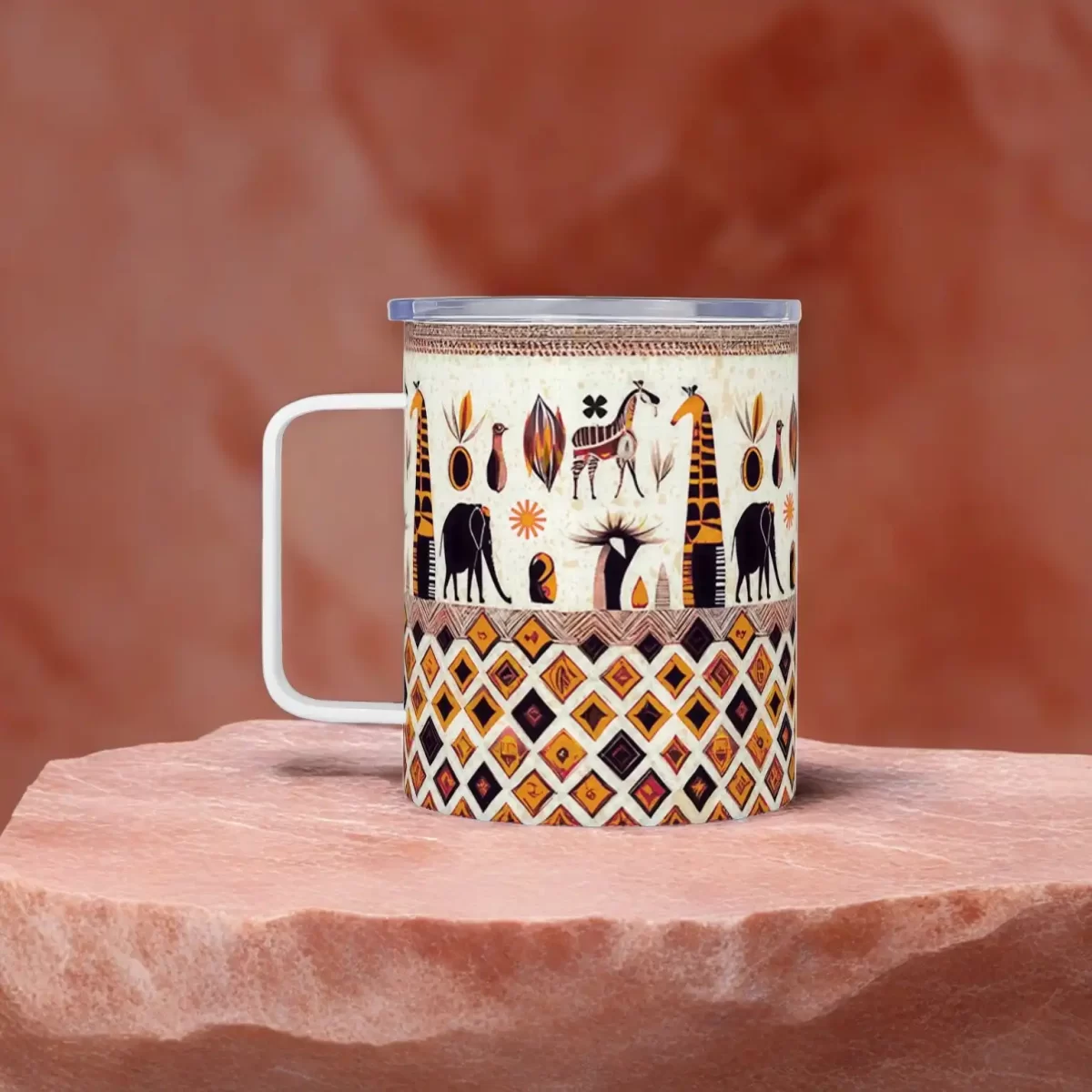 Africa - The Motherland Pattern v1 | Insulated Travel Mug - Image 2
