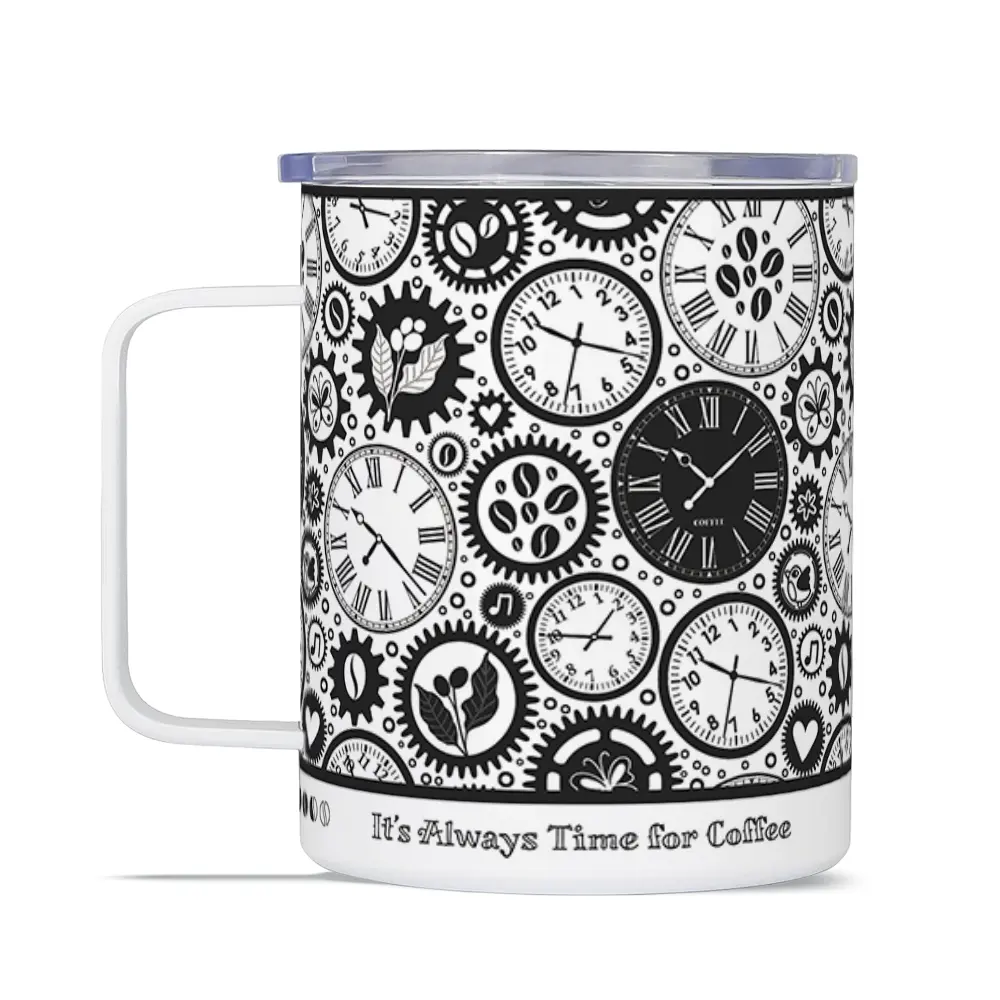 It's Always Time for Coffee-D-1-Insulated-Travel-Mug-No4mat It's Always Time for Coffee | Insulated Travel Mug - Image 1