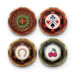 Casino Gold Poker Chips v.2 | Round Tile Coasters