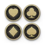 Casino Playing Card Gold Symbols v.1 | Round Tile Coasters