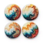 Color Hue Swirls v.1 | Round Tile Coasters