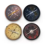 Compass Collection | Round Tile Coasters