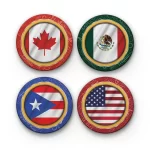 Countries Flag v.1 | Round Tile Coasters
