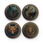 Futuristic Animals v.2 | Round Tile Coasters