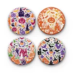Halloween Pattern v.1 | Round Tile Coasters