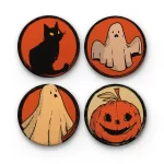 Halloween Round Designs v.1 | Round Tile Coasters