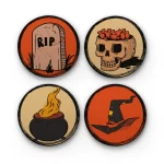 Halloween Round Designs v.2 | Round Tile Coasters