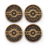 Mandala Gold | Round Tile Coasters